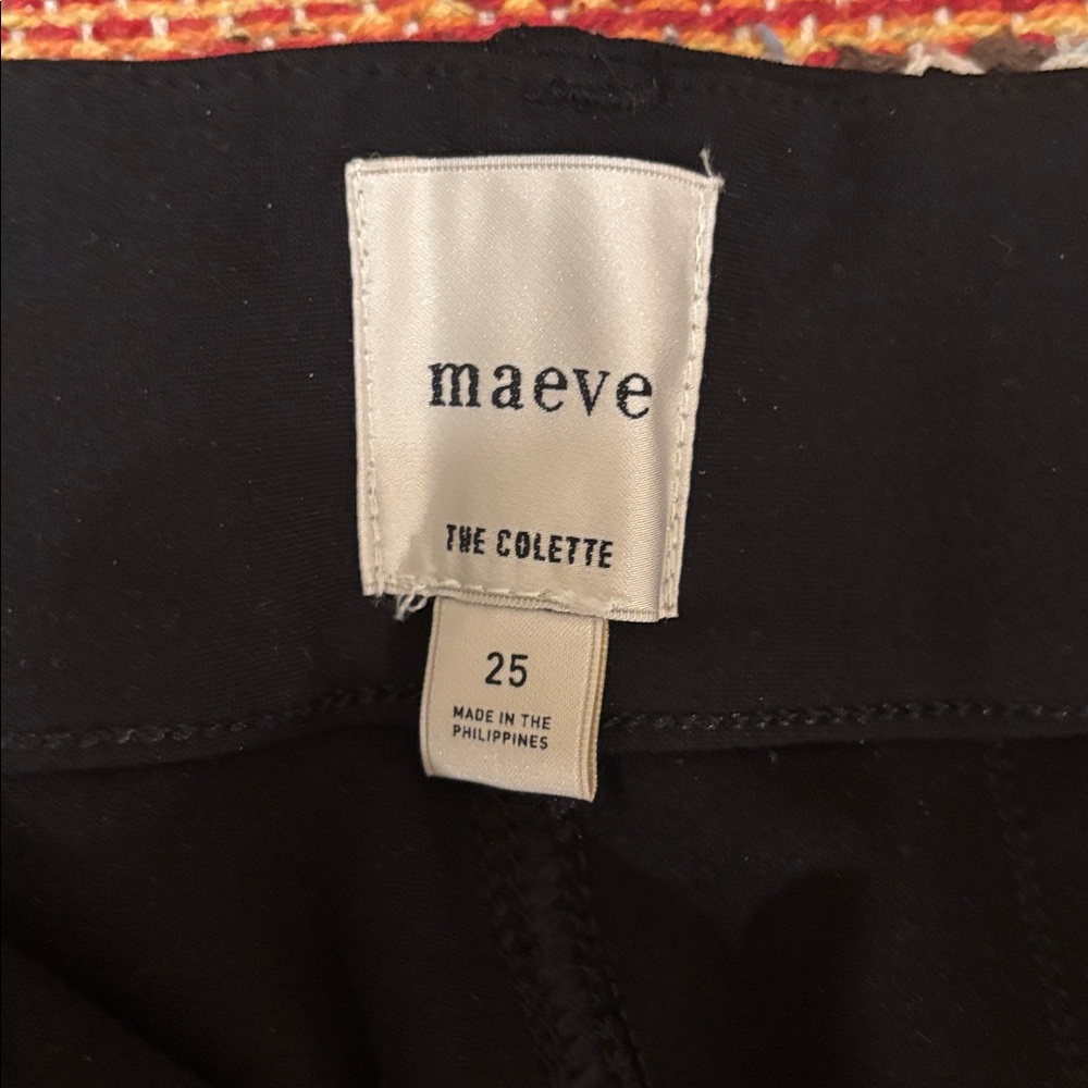 Maeve Anthropologie Colette Black Magic Fabric Cropped Wide Leg Pants NWT 25 - Picture 3 of 4